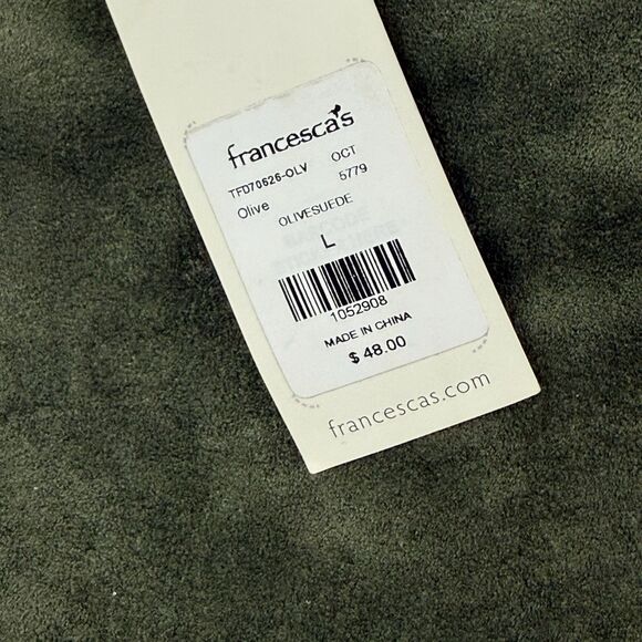 NEW Francescas Wrap it up Skirt Skort Women Large Army Green Ultra Suede Vegan - Picture 4 of 9